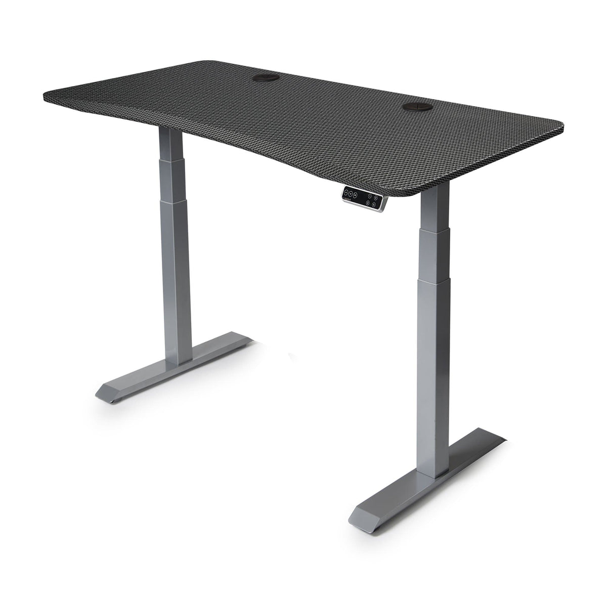 60x30 Height Adjustable Desk - Frame Color: Gray - Desktop Color: Carbon Fiber