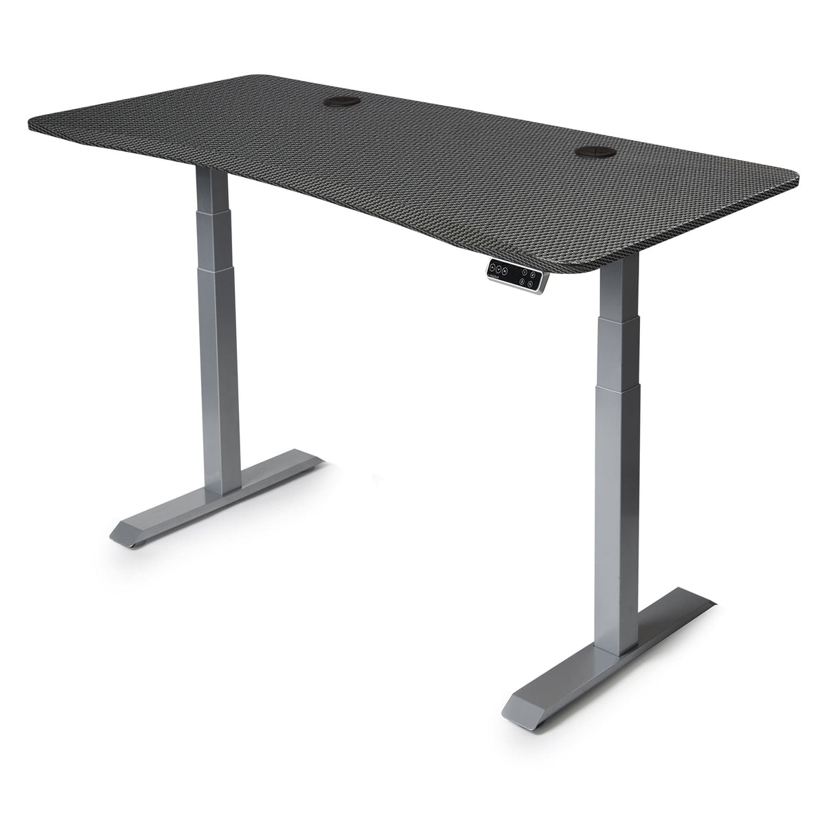 72x30 Height Adjustable Desk - Frame Color: Gray - Desktop Color: Carbon Fiber