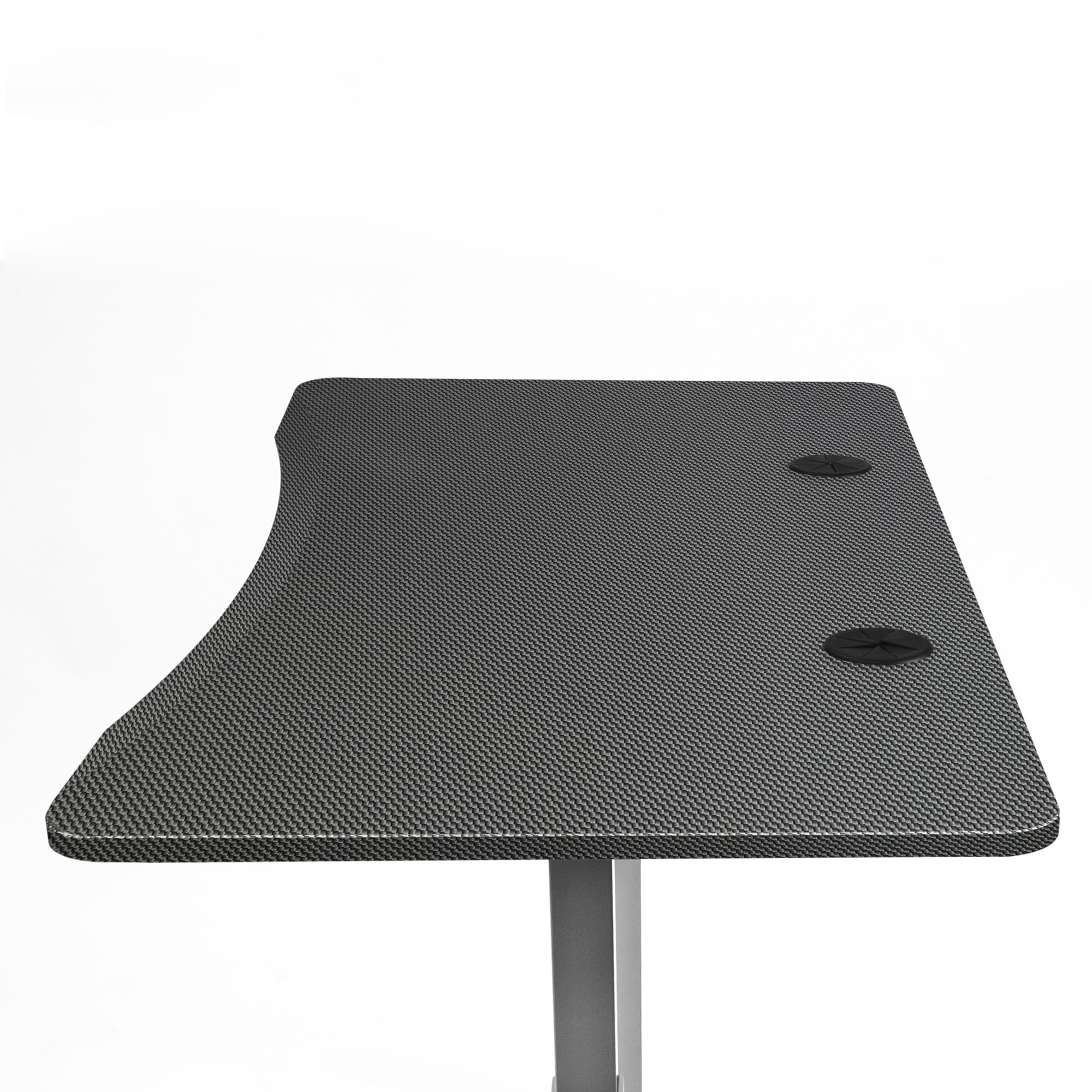 Top view of height adjustable desk  in Carbon Fiber