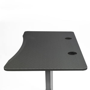 Top view of height adjustable desk  in Carbon Fiber