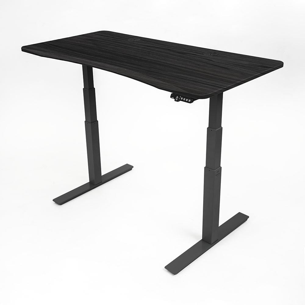 MojoDesk Bundle: Desk + 2 Accessories - Obsidian Oak Non Epicor Standing Desk Bundle 57.5x27 / Black Base / Obsidian Oak