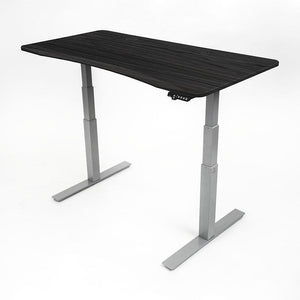 MojoDesk Bundle: Desk + 2 Accessories - Obsidian Oak Non Epicor Standing Desk Bundle 57.5x27 / Gray Base / Obsidian Oak