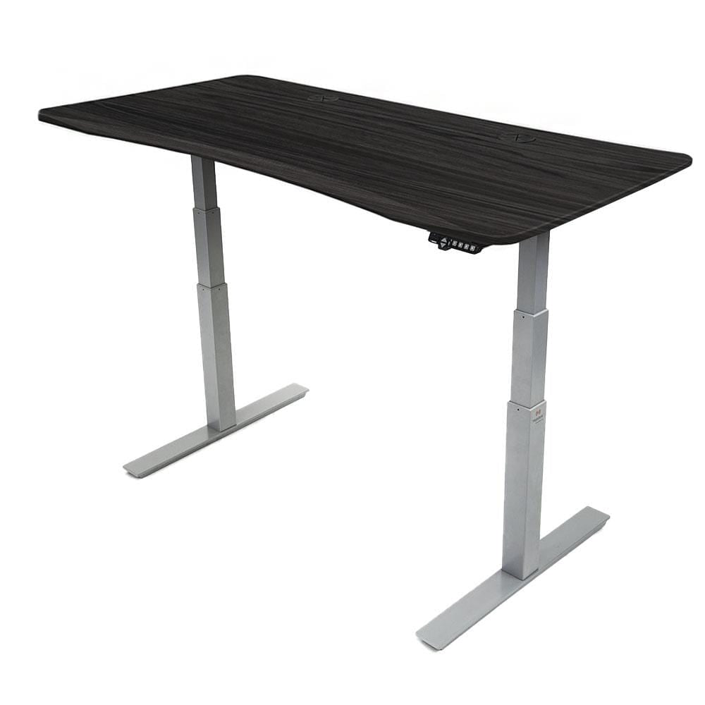 MojoDesk Bundle: Desk + 2 Accessories - Obsidian Oak Non Epicor Standing Desk Bundle 69.5x28.75 / Gray Base / Obsidian Oak