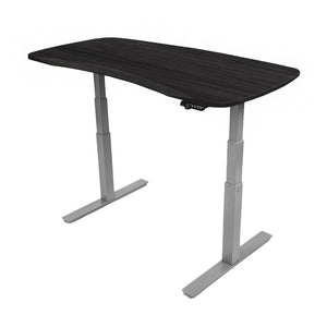 60x30 Electric Height Adjustable Desk - Frame Color: Gray - Desktop Color: Obsidian Oak