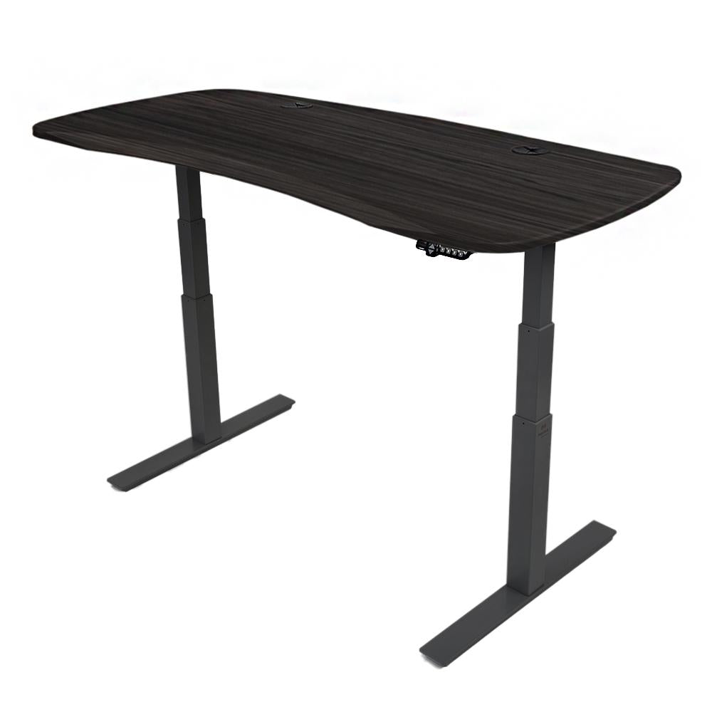 72x30 Electric Height Adjustable Desk - Frame Color: Black - Desktop Color: Obsidian Oak