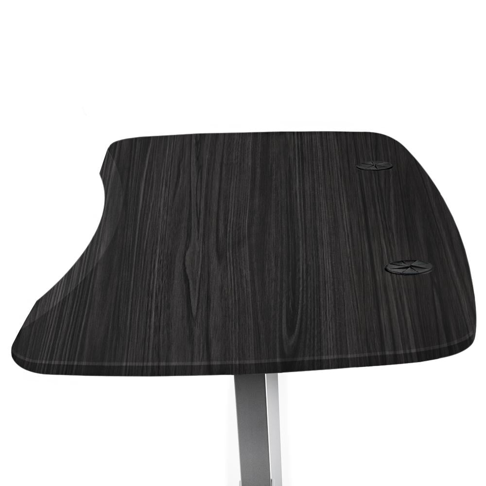 Obsidian Oak Organic Curve Standing Desk with Electric Adjustable Frame