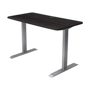 48x24 Side Table Fixed Height - Frame Color: Gray - Desktop Color: Obsidian Oak