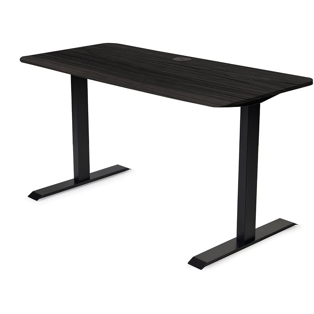 60x24 Side Table Fixed Height - Frame Color: Black - Desktop Color: Obsidian Oak