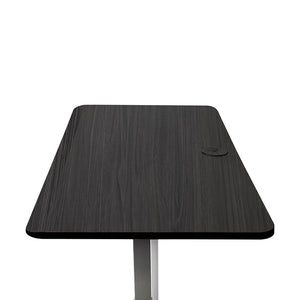 Side Table for Standing Desk - Color: Obsidian Oak - Top View showing one grommet 