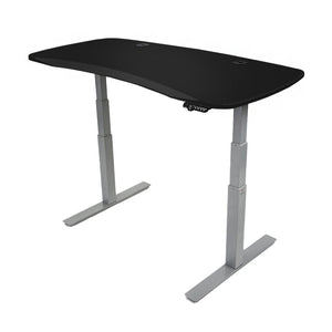 60x30 Electric Height Adjustable Desk - Frame Color: Gray - Desktop Color: Black