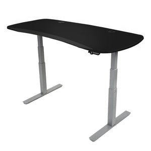 72x30 Electric Height Adjustable Desk - Frame Color: Gray - Desktop Color: Black