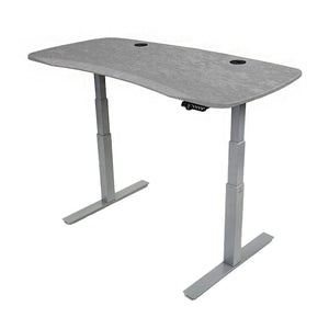 60x30 Electric Height Adjustable Desk - Frame Color: Gray - Desktop Color: Sahara Stone