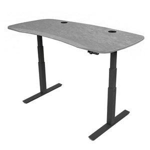 72x30 Electric Height Adjustable Desk - Frame Color: Black - Desktop Color: Sahara Stone