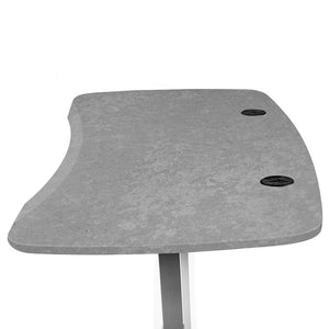 Top View of Electric Sit to Stand Desk. Color: Sahara Stone