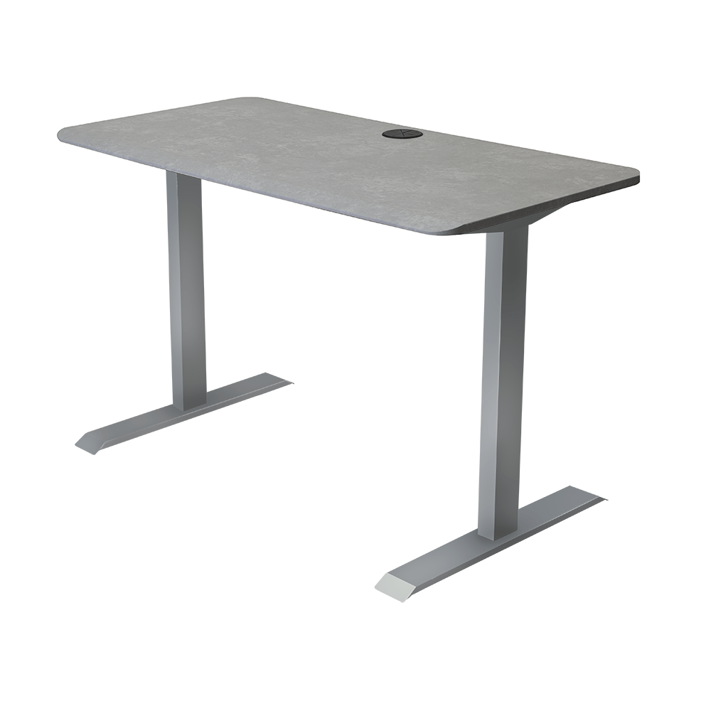 48x24 Side Table Fixed Height - Frame Color: Gray - Desktop Color: Sahara Stone