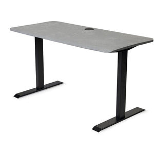 60x24 Side Table Fixed Height - Frame Color: Black - Desktop Color: Sahara Stone