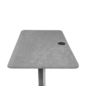 Side Table for Standing Desk - Color: Sahara Stone - Top View showing one grommet 