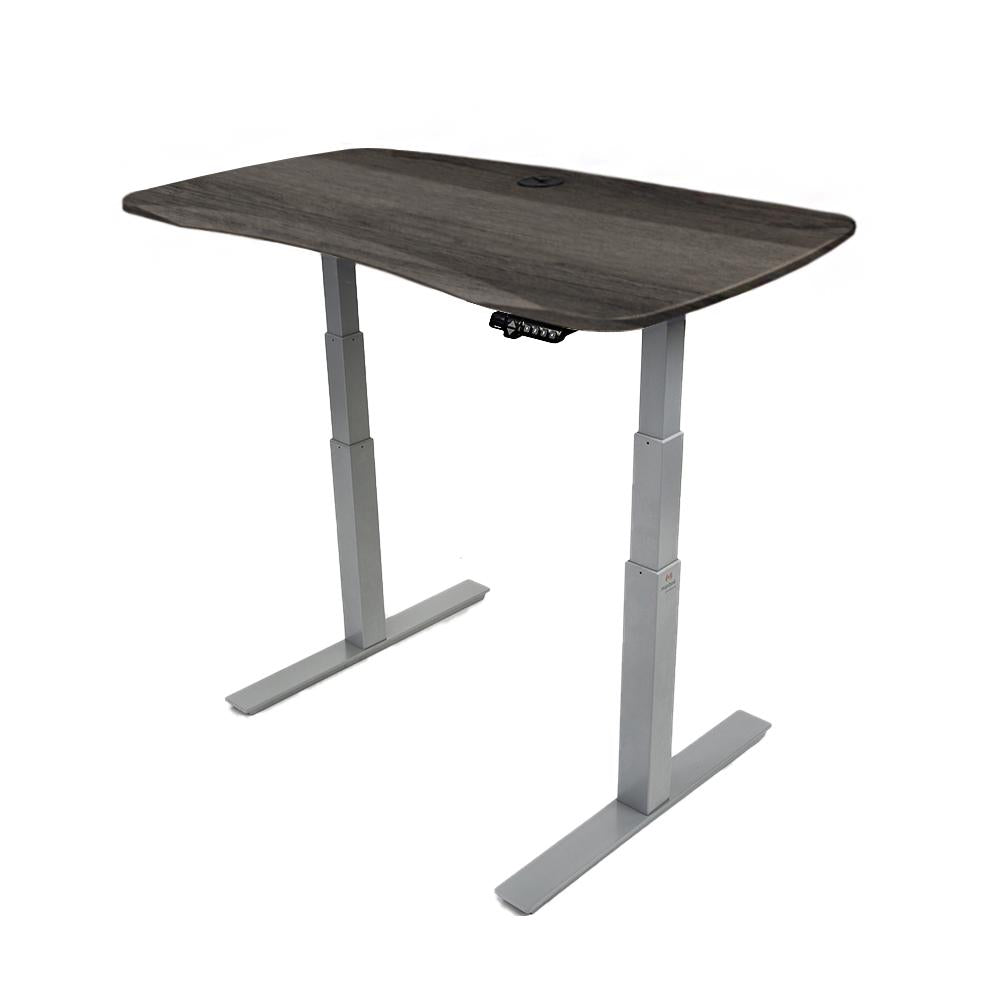 48x30 Electric Height Adjustable Desk - Frame Color: Gray - Desktop Color: Weathered Oak