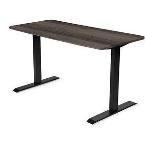 60x24 Side Table Fixed Height - Frame Color: Black - Desktop Color: Weathered Oak