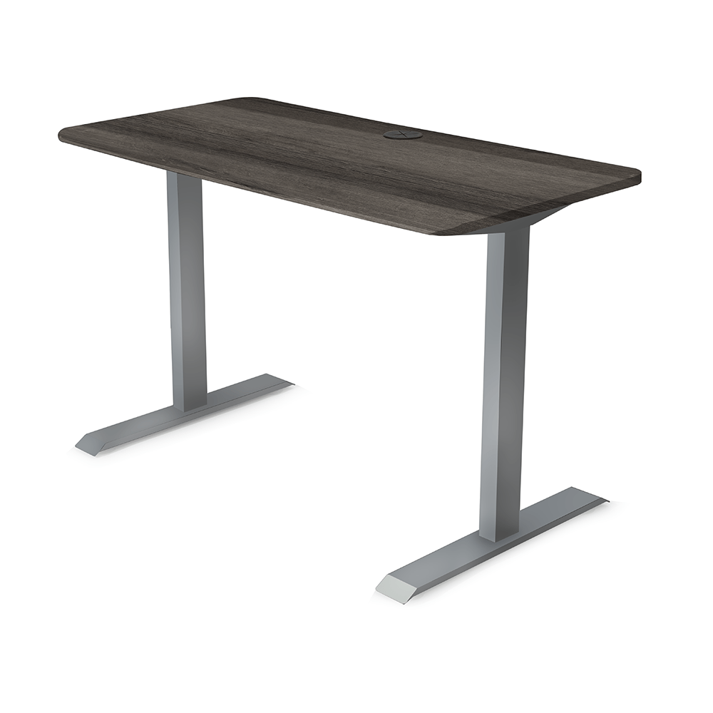 48x24 Side Table Fixed Height - Frame Color: Gray - Desktop Color: Weathered Oak