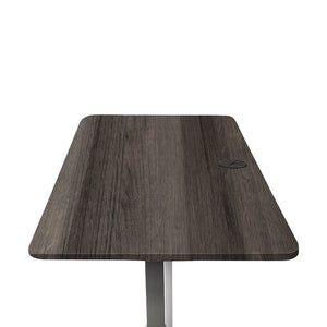 Side Table for Standing Desk - Color: Weathered Oak - Top View showing one grommet 